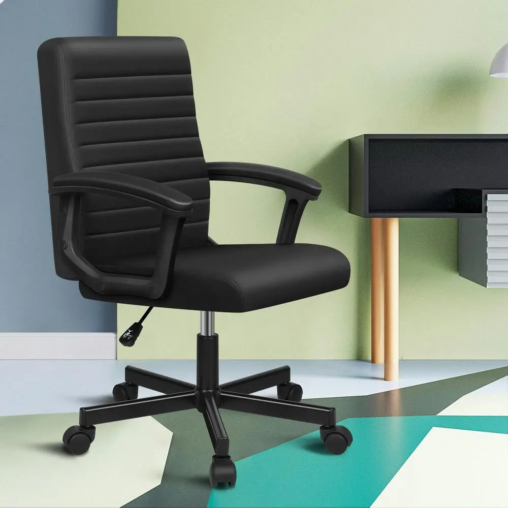 Alfordson Office Chair Executive Mid Back Black - Furniture