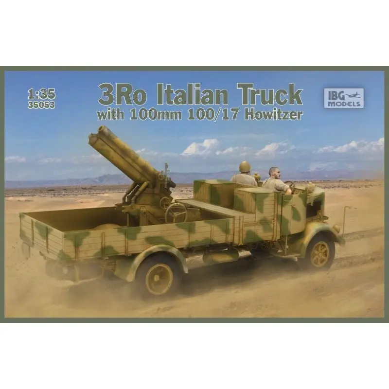 35053 1/35 3Ro Italian Truck with 100/17 100mm Howitzer Plastic Model Kit - Hobbies
