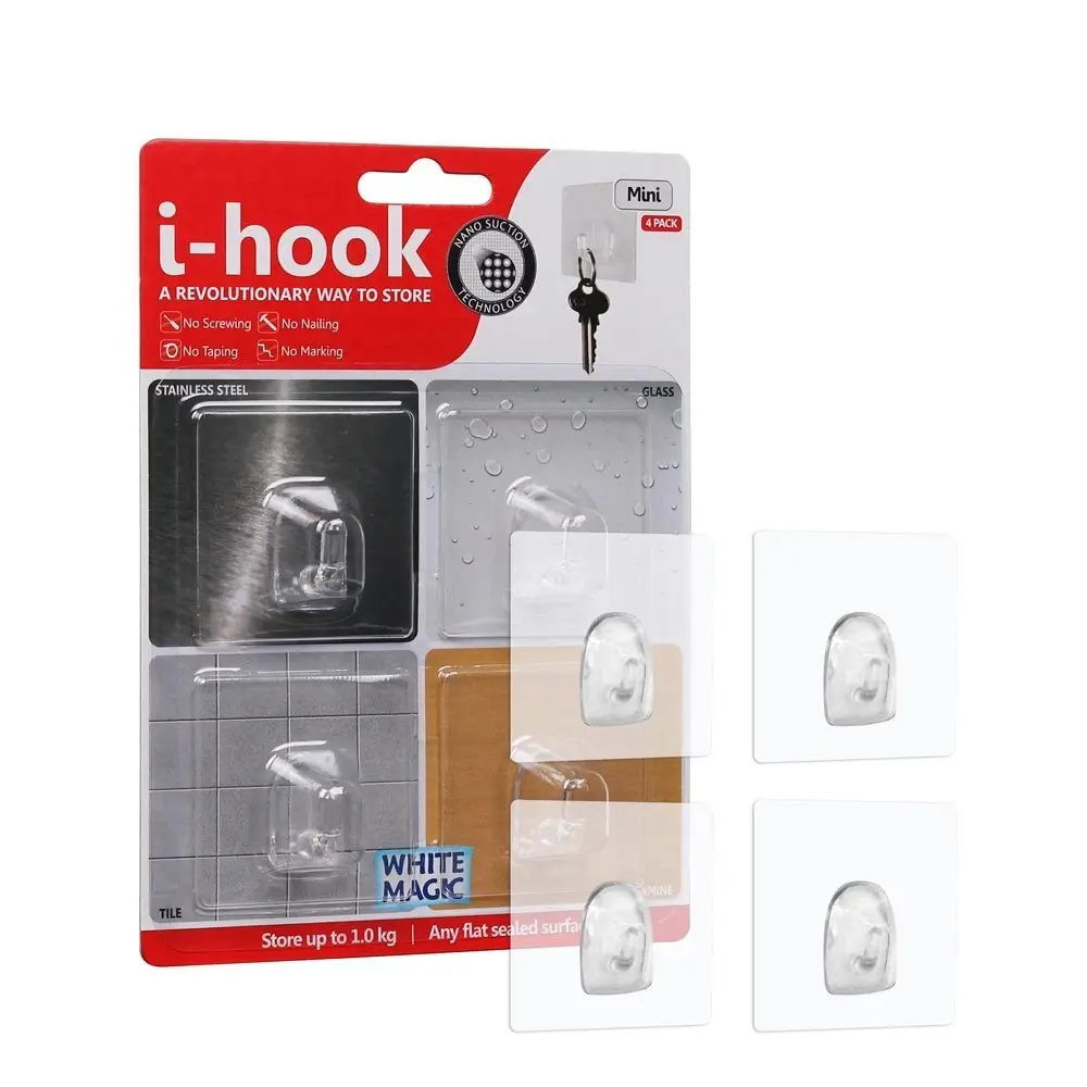 i-HOOK MINI STORAGE HOOKS PACK 4