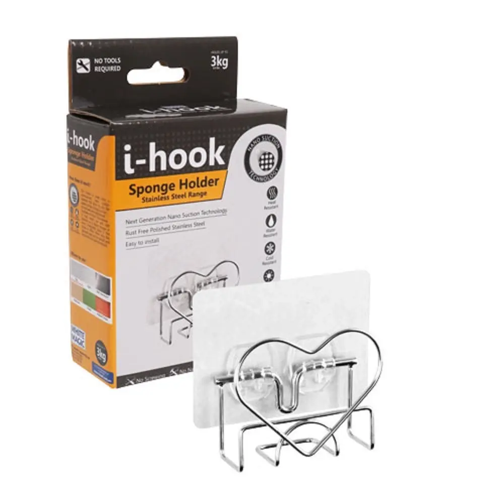 i-HOOK STAINLESS STEEL SPONGE HOLDER