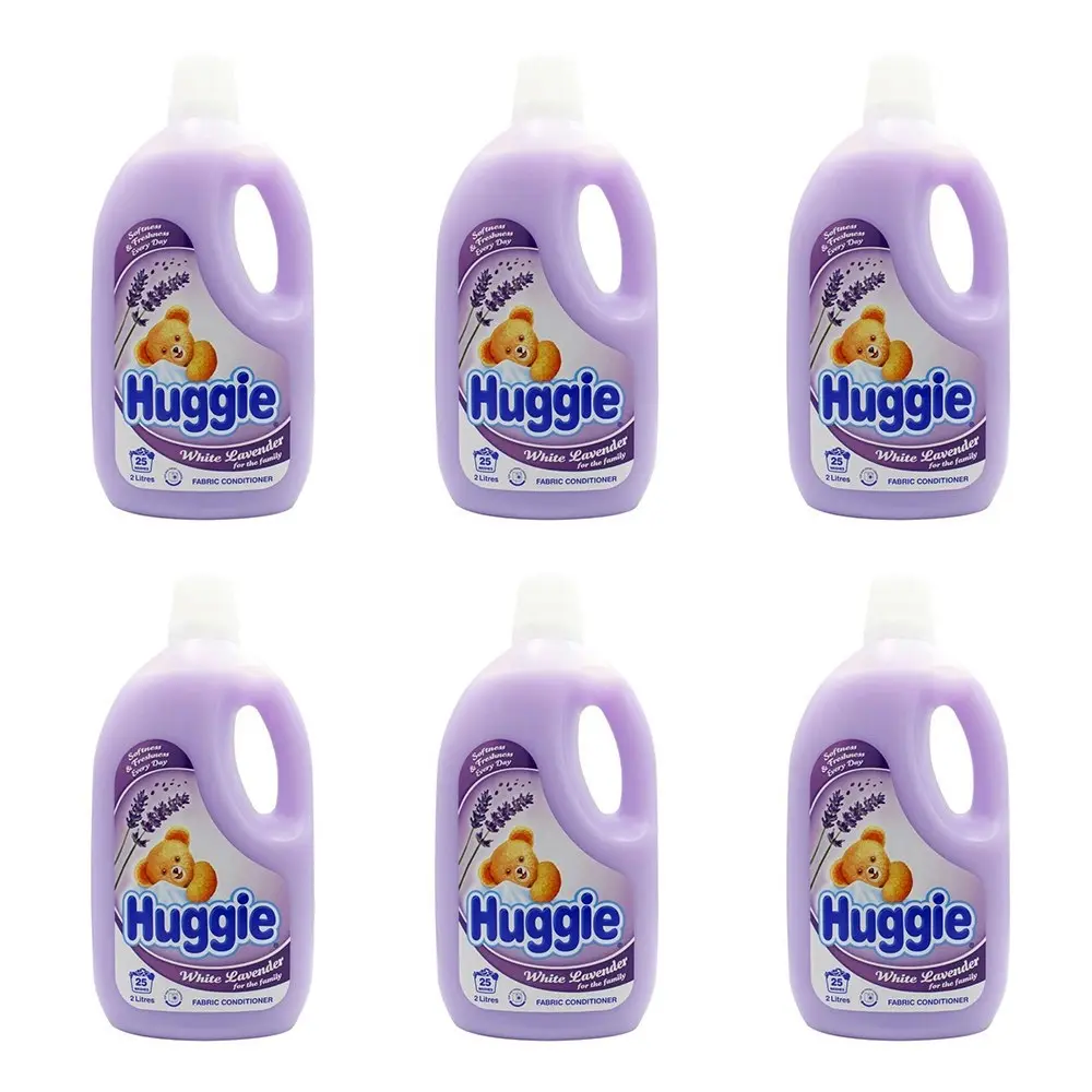 6x Huggie Fabric Conditioner White Lavender Gentle Care Formula Softness 2L - Home & Garden