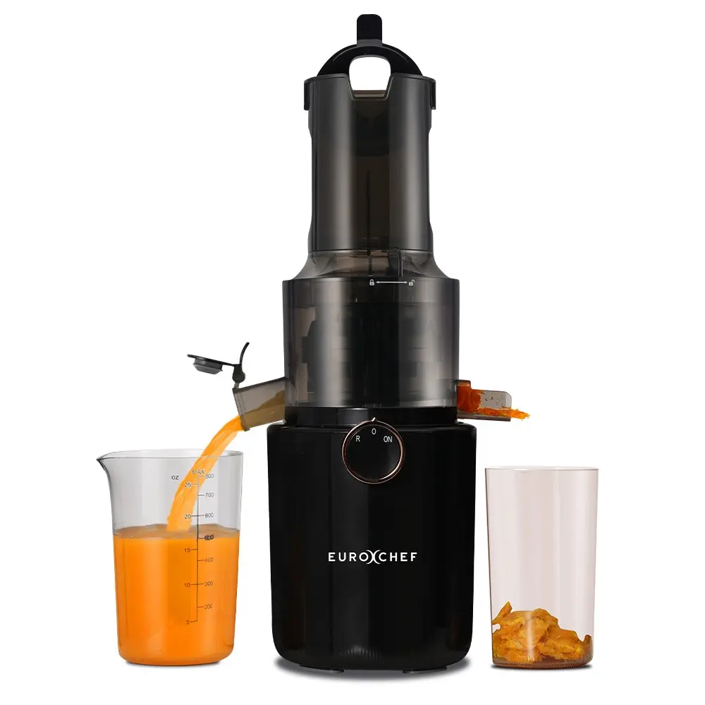 EUROCHEF Cold Press Slow Juicer Machine, Large Chute, 200W, Charcoal Grey - Home & Garden