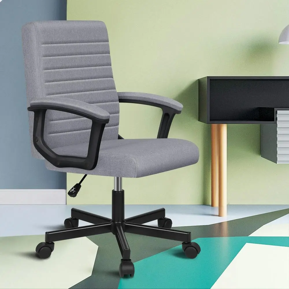 Alfordson Office Chair Executive Mid Back Fabric Grey - Save up to 70% Off Office Furniture Specials
