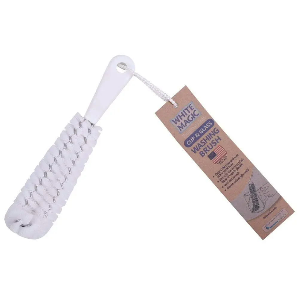 White Magic 23cm Toughest Little Cup/Glass Washing Cleaning Brush Cleaner White - Home & Garden