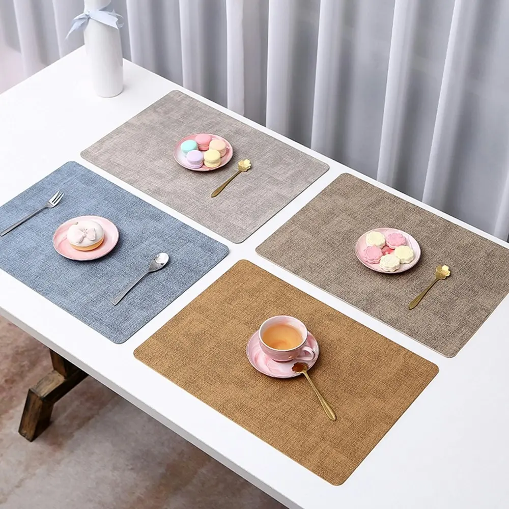 4Pcs Non-Slip Place Mats Leather Heat Resistant Placemats for Indoor/Outdoor