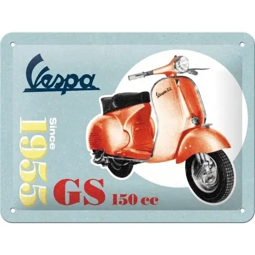 Nostalgic Art 15x20cm Small Wall Hanging Metal Sign Vespa GS 150 Since 1955 - Home & Garden