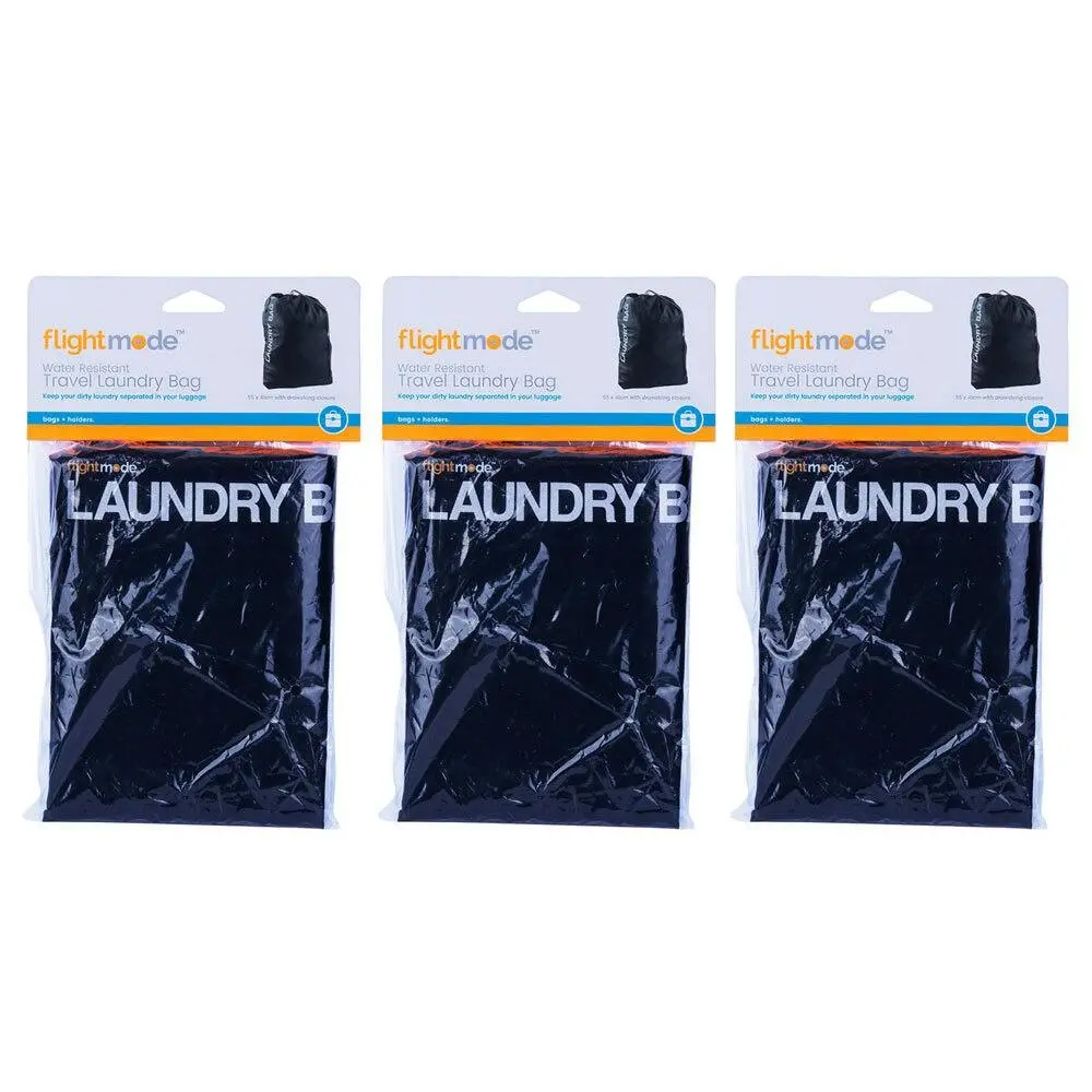 3PK Flight Mode Travel Laundry Bag Gym/Sport Water Resistant Pouch Storage Black - Home & Garden
