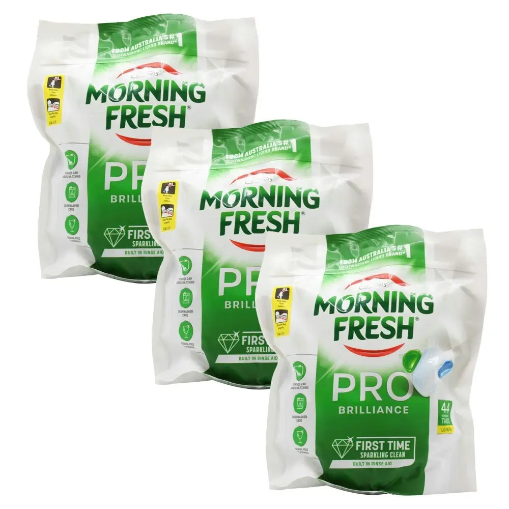 132pc Morning Fresh Pro Brilliance Dishwasher Cleaning Shine Tablets Lemon - Home & Garden