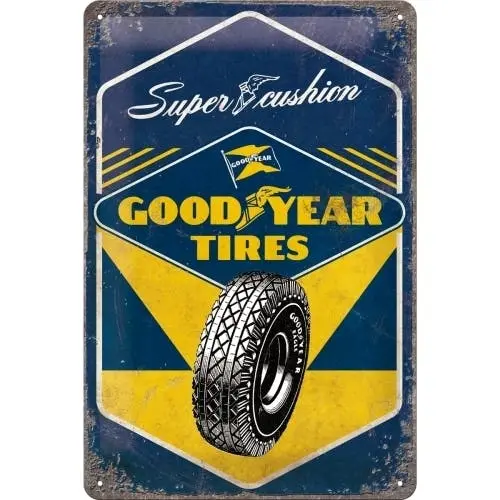 Nostalgic Art 20x30cm Medium Metal Wall Hanging Sign Goodyear Super Cushion - Home & Garden