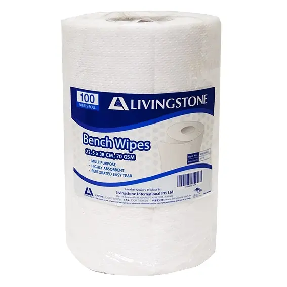 Livingstone Bench Wipe and Hand Towel HACCP Certified 23x38cm 38m 8 Carton - Commercial