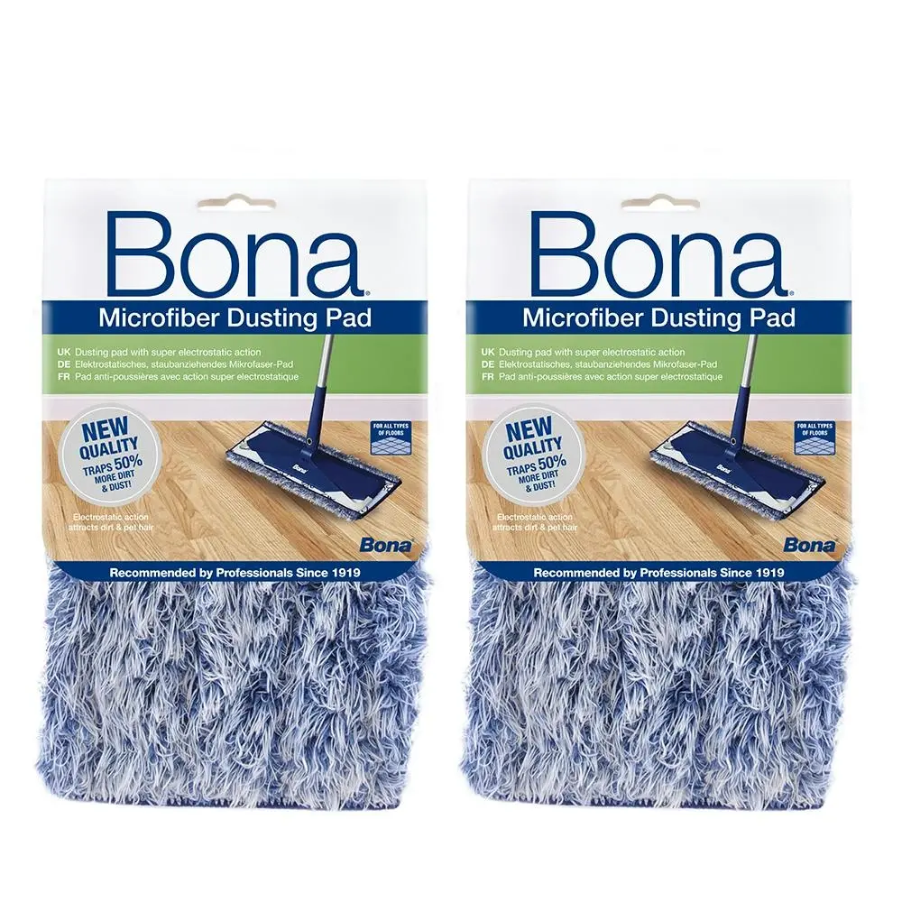 2PK Bona Microfibre Dusting Pad for Floor Mop Cleaning/Dust Washable/Reusable - Home & Garden