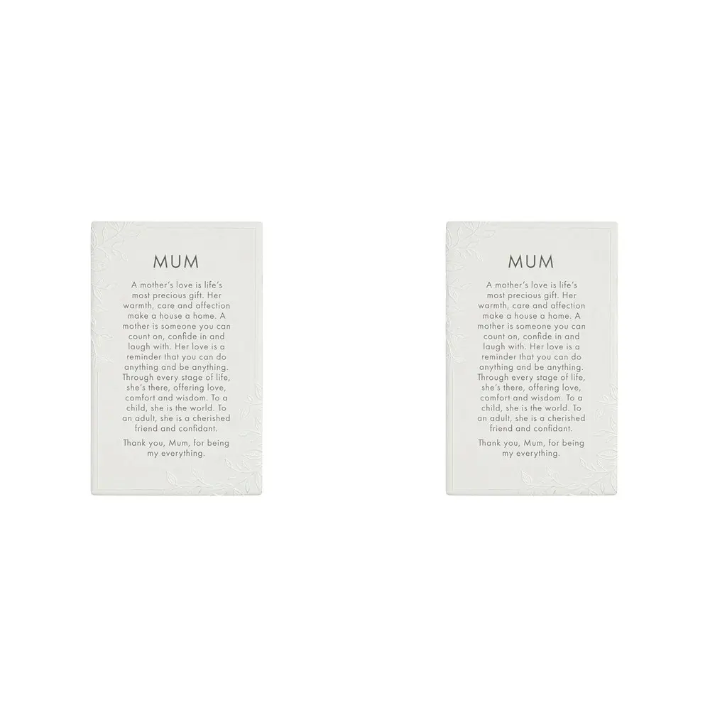 2x Splosh Precious Quote Mum Ceramic Standing/Hanging Mother Verse White 16cm - Home & Garden
