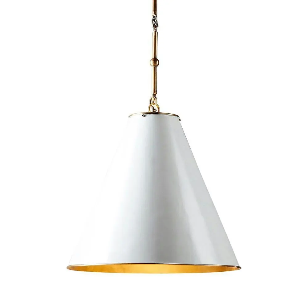 Belle Monte Carlo Brass Ceiling Pendant Light Hanging Decor Large 60cm White - Home & Garden