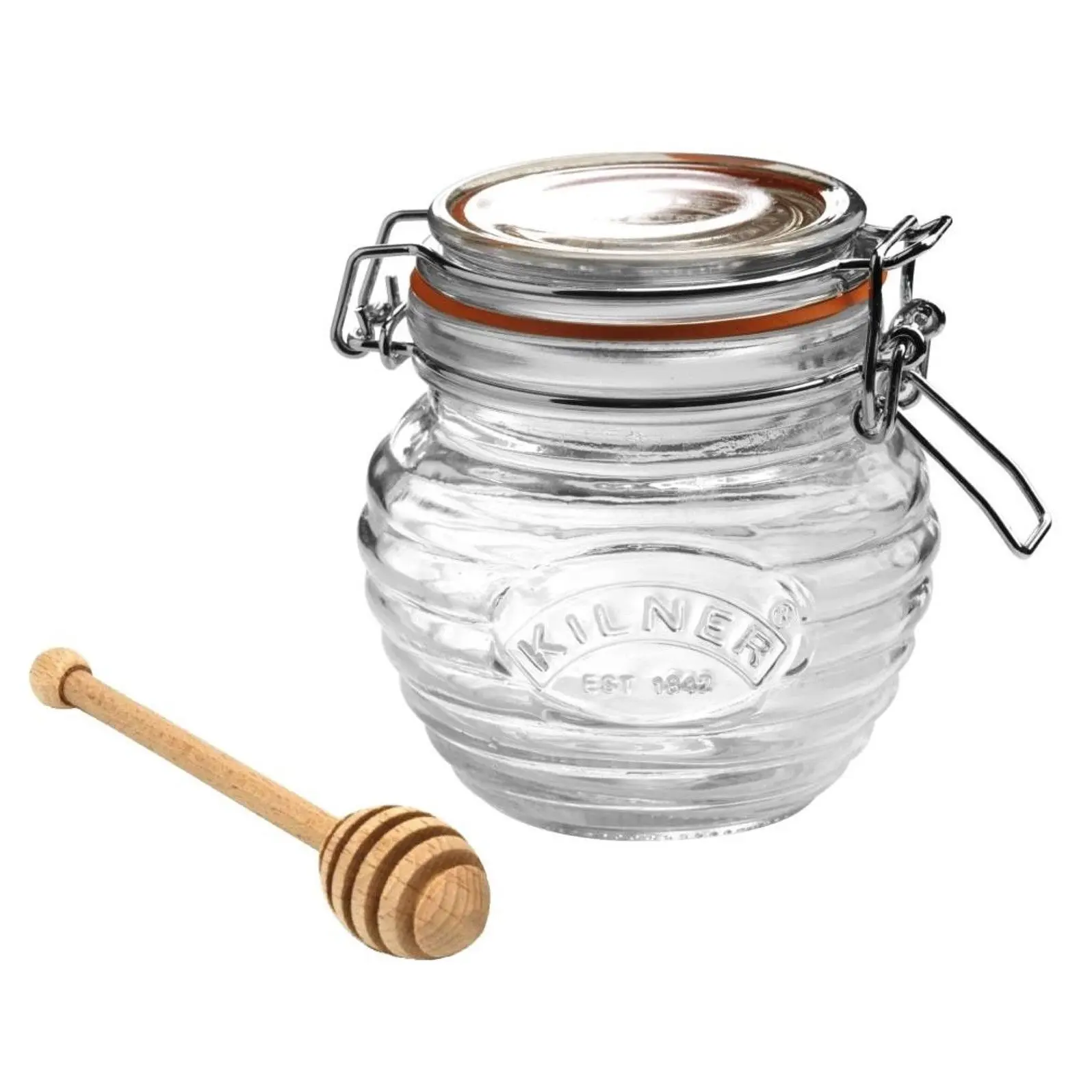 KILNER GLASS HONEY POT WITH DIPPER 400ml - Home & Garden