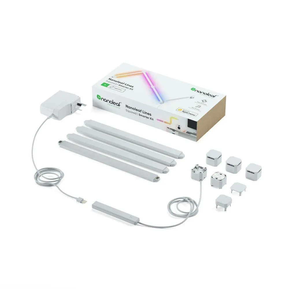 Nanoleaf 4 Lines 90 Degrees Wall Smart Home LED Light Squared Starter Kit - Home & Garden