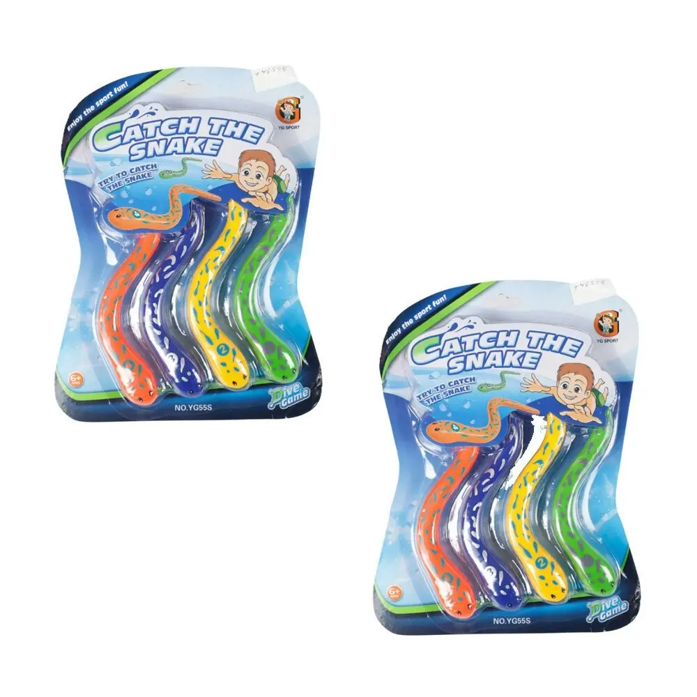 2x 4pcRazoo Swimming Snake Dive Game 4 Assorted Colours Heavy Duty Toy 21cm 3+ - Toys & Games