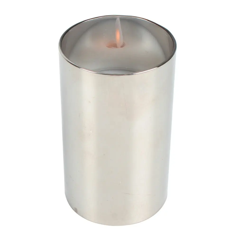 Maine & Crawford 13x8cm Moving Flameless Candle w/ Smoked Glass Home Decor Grey - Home & Garden