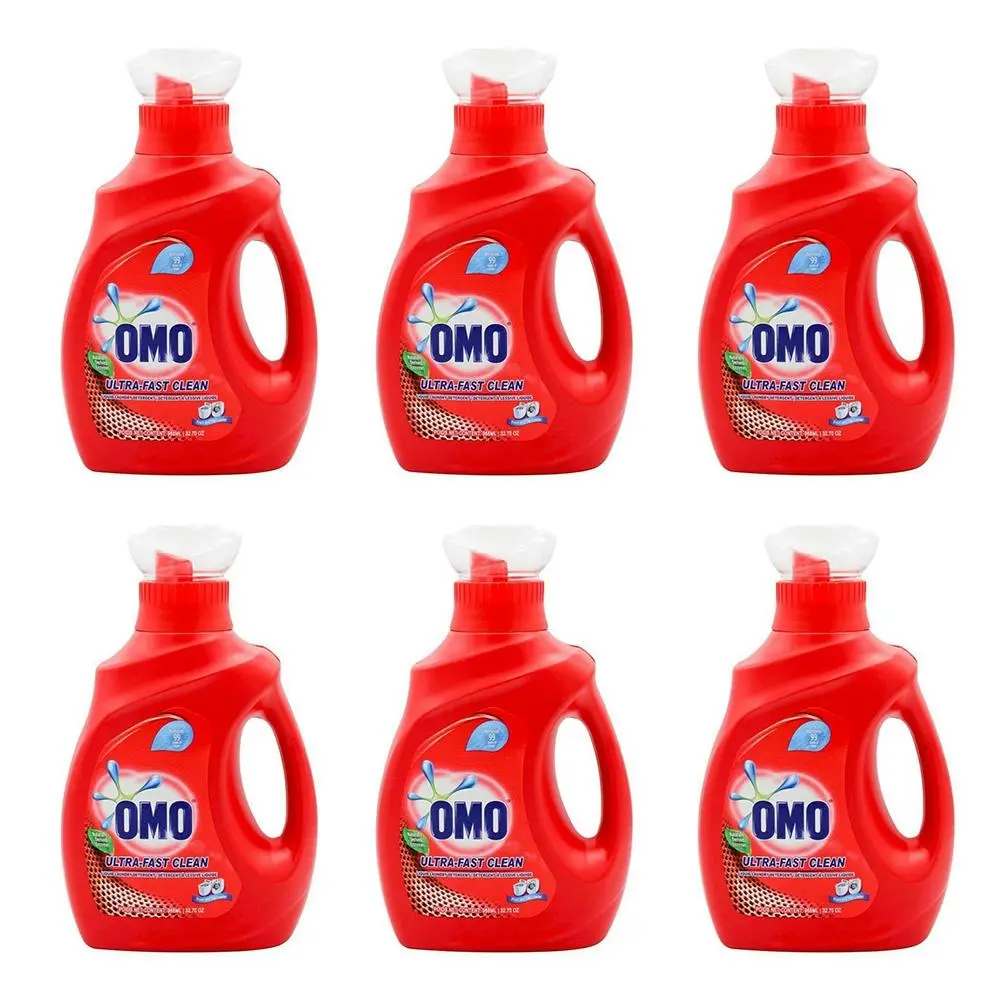 6x Omo Laundry Liquid Detergent Ultra Fast Clean Effective Stain Removal 968ml - Home & Garden