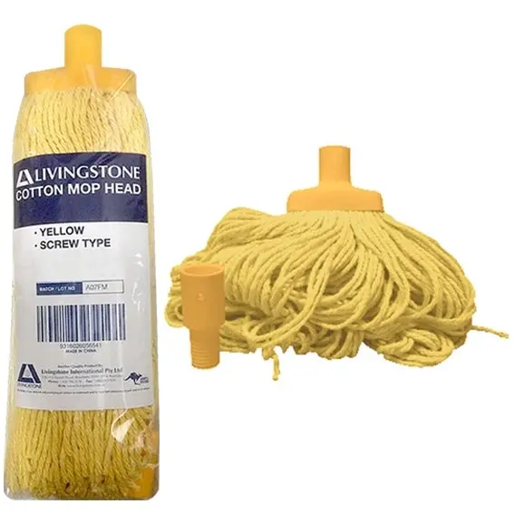 Livingstone Cotton Mop Head 700g 22mm Screw Type Yellow - Commercial