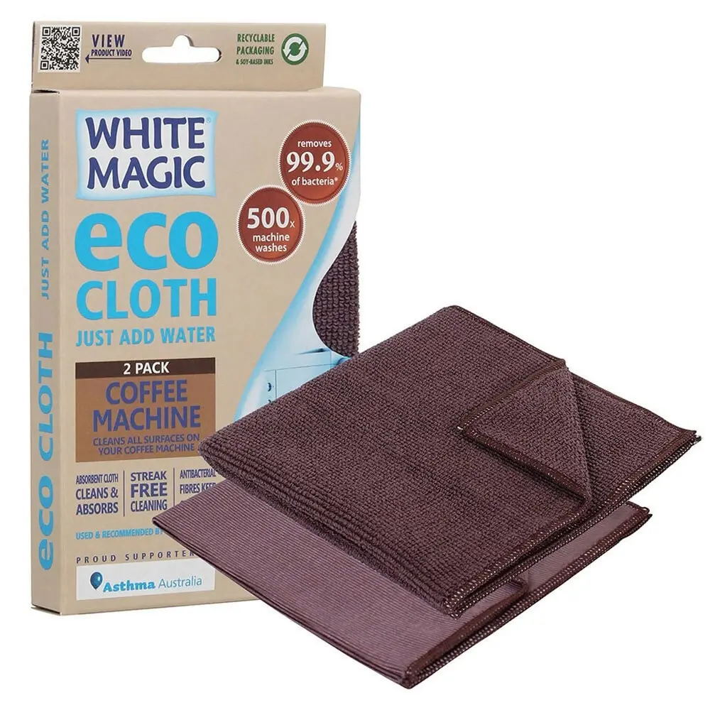 2pc White Magic 32x32cm Eco Cleaning Cloth Absorbent For Coffee Machine Brown - Home & Garden