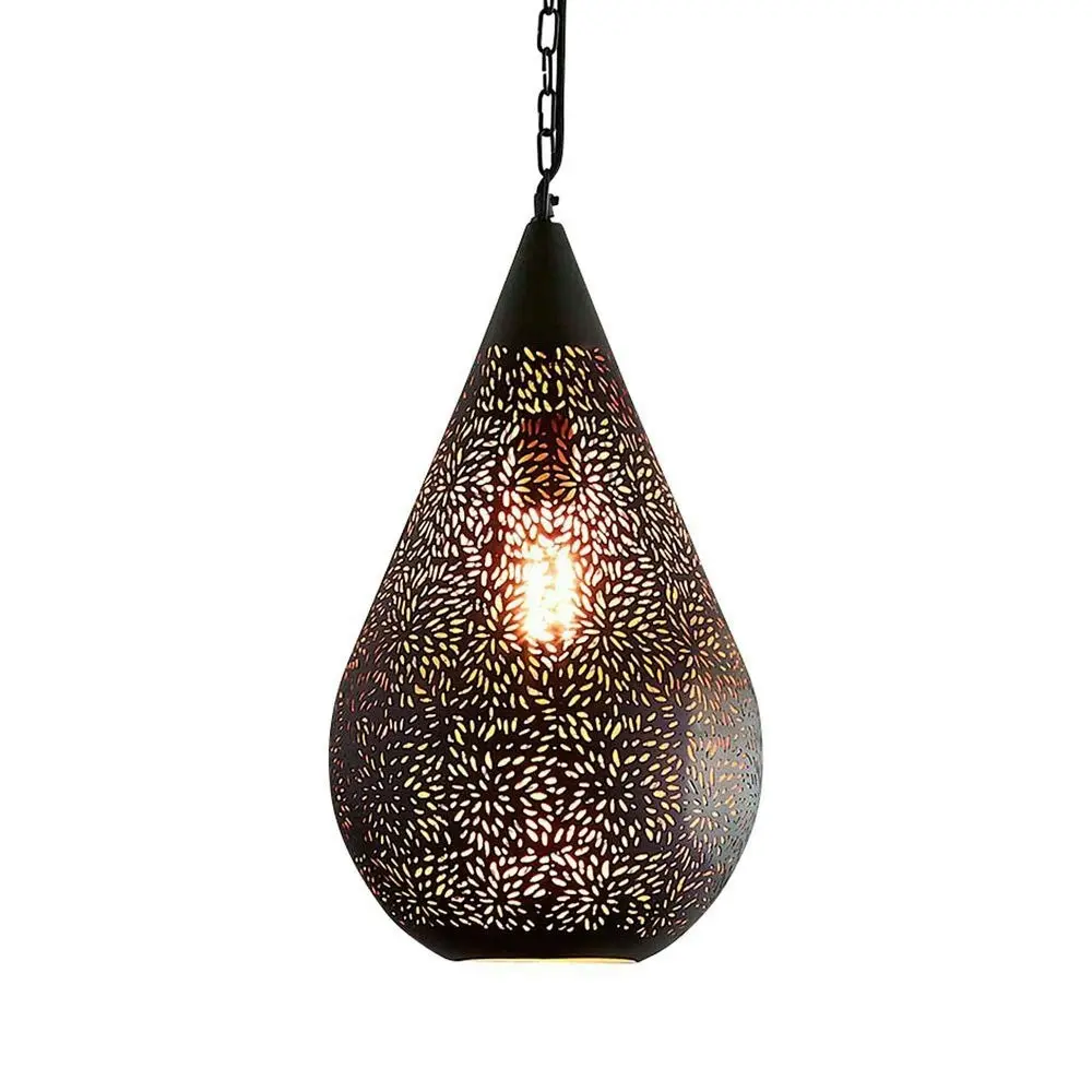 Belle Aquarius Iron Ceiling Pendant Light 54cm Hanging Lamp Decor Medium Black - Home & Garden