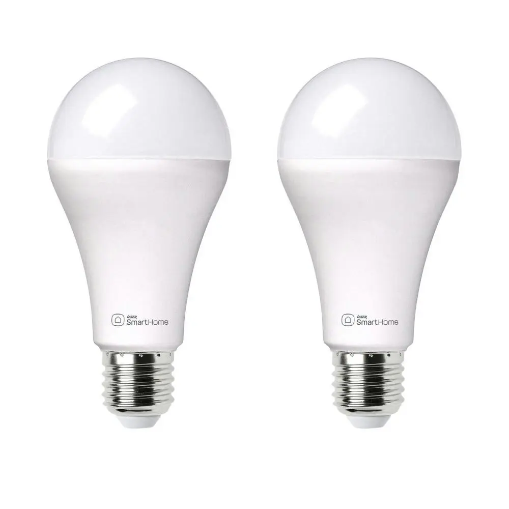 2x Laser 10W E27 Warm/Cool White Adjust Smart LED Light Bulb WiFi App Control - Home & Garden