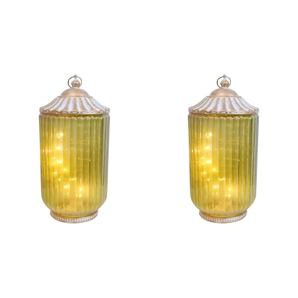 2x LVD Lantern LED X-Large Vasey Decorative Lighting Tabletop 23cm Home Decor