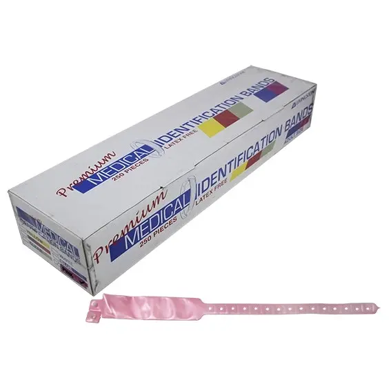 Livingstone Premium Personal Identification ID Bands Adult with Name Card Pink 250 Box - Commercial