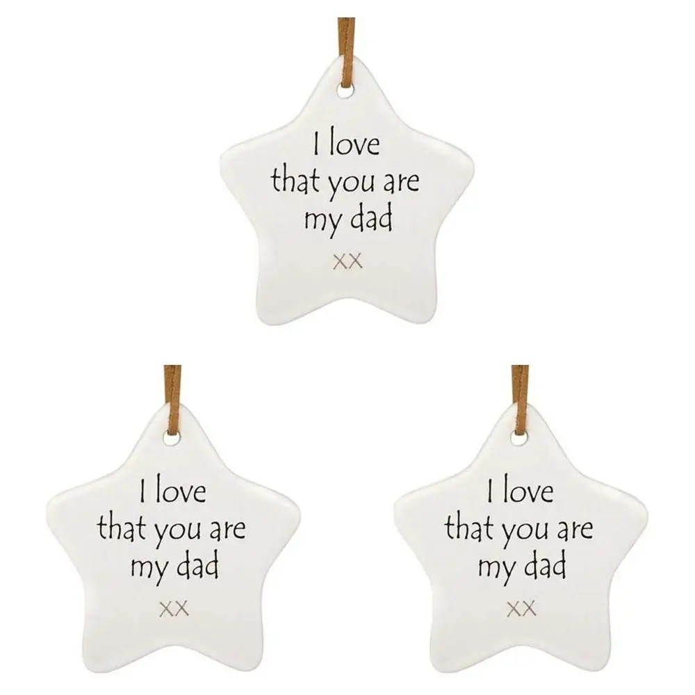 3x Ceramic Hanging 8x9cm Star My Dad w/ Hanger Ornament Home/Office Room Decor - Home & Garden