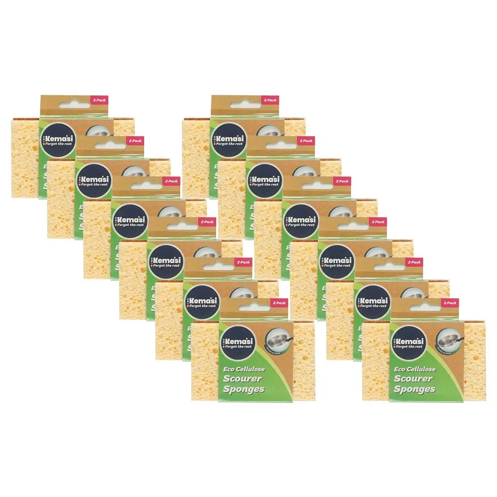 24pc kemasi Eco Cellulose Multipurpose Sponge/Scourer Home Dishwashing Cleaning - Home & Garden