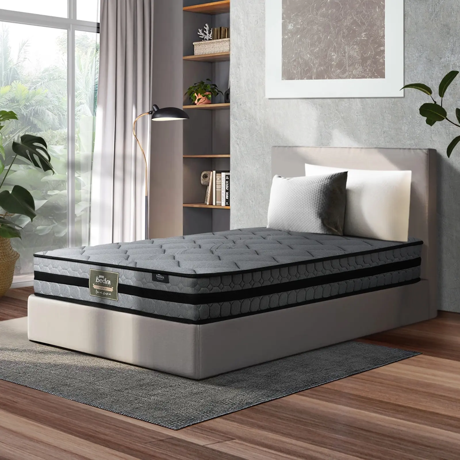 Bedra King Single Mattress Bed Mattress 3D Mesh Fabric Firm Foam Spring 22cm - Furniture