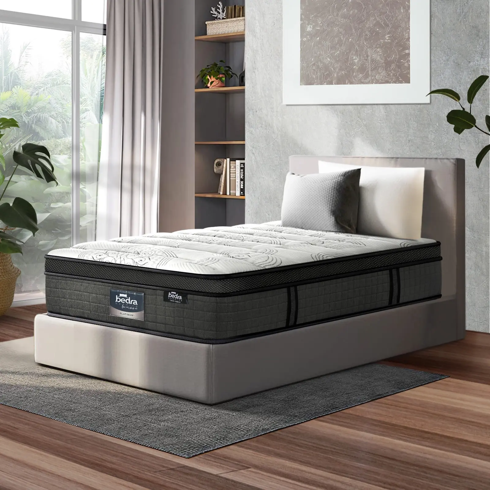 Bedra King Single Mattress Latex Foam Pocket Spring 9 Zone Firm 34cm - Furniture