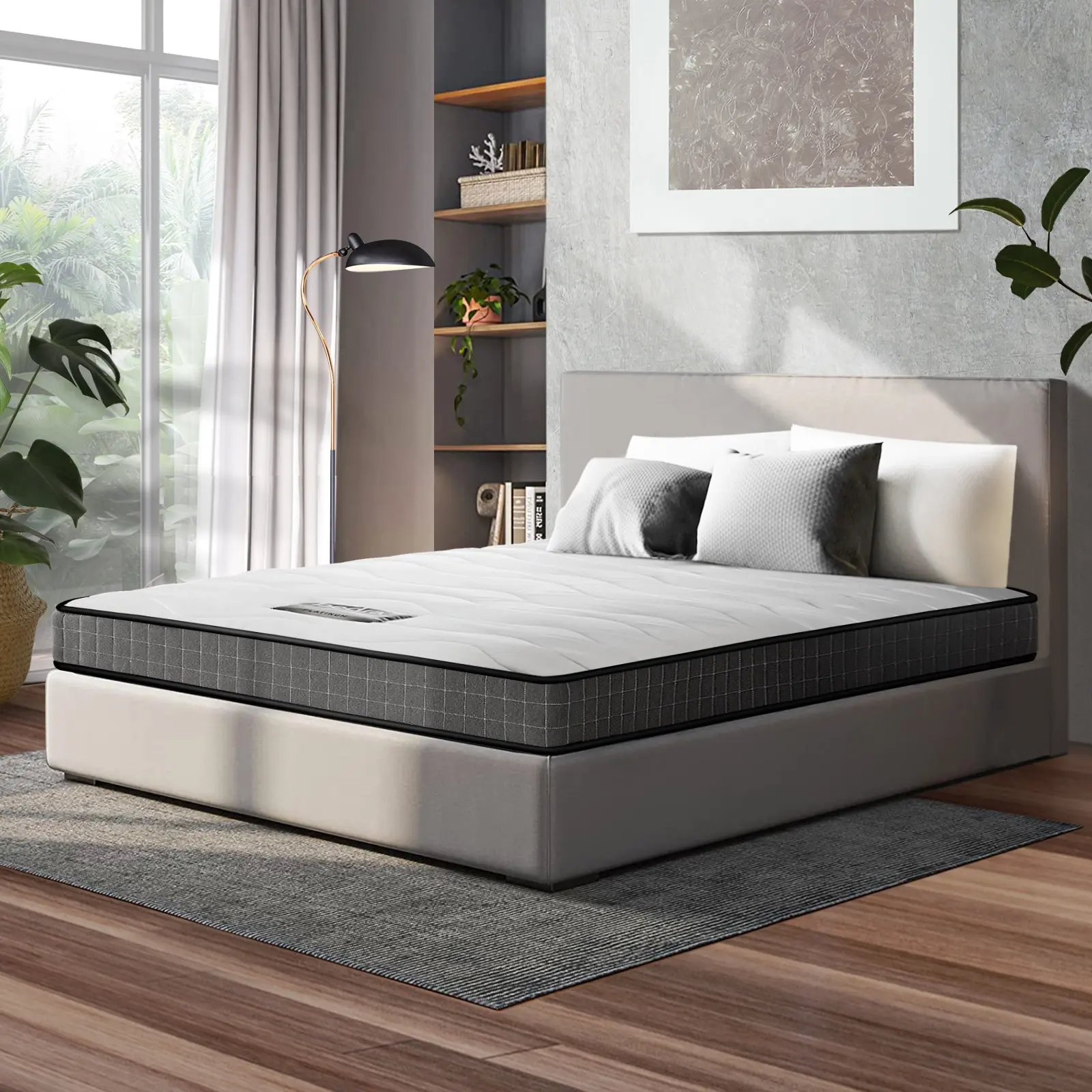 Bedra Double Mattress Tight Top Bonnell Spring Bed Foam Medium Firm 13CM - Furniture