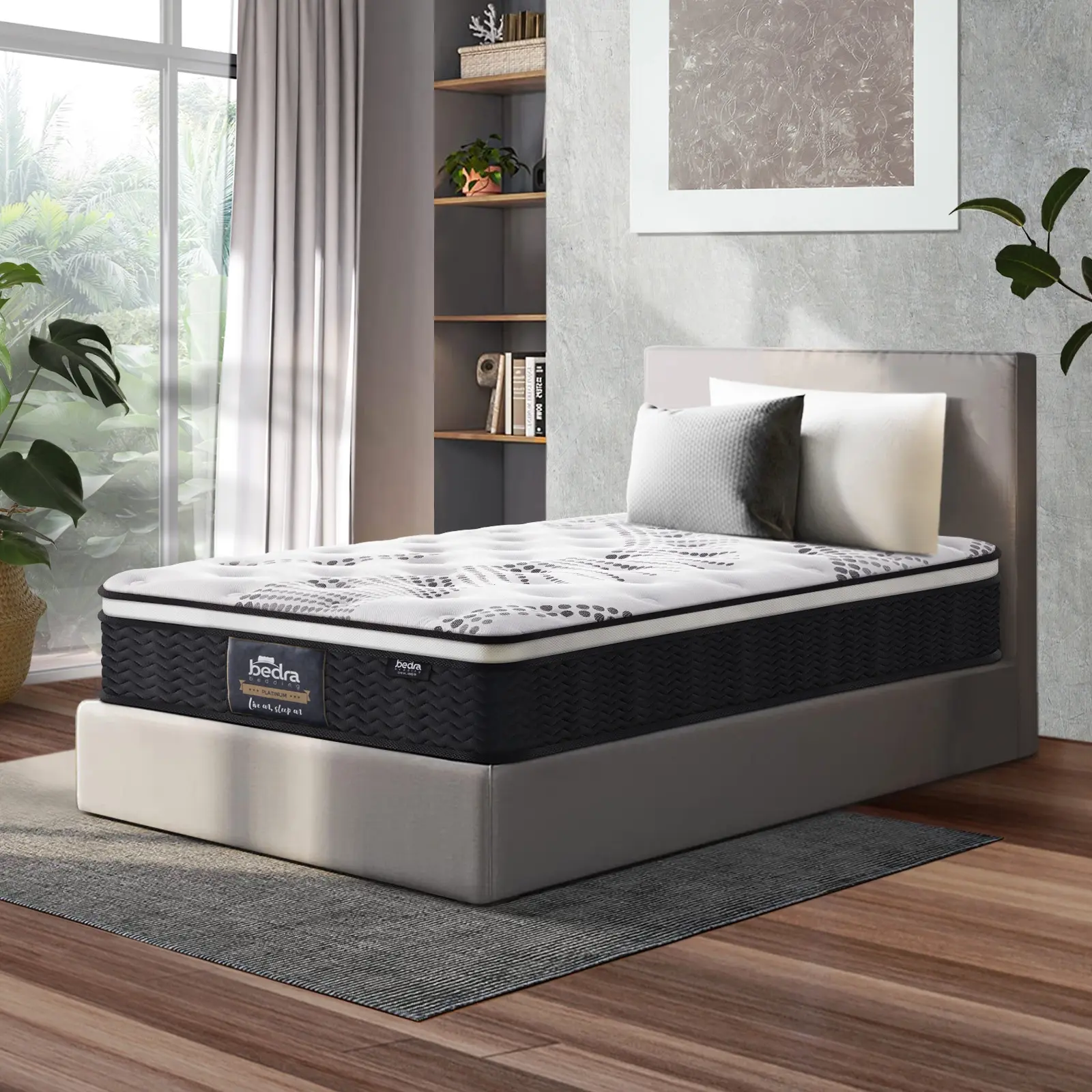 Bedra King Single Mattress Cool Gel Foam Euro Top Bed Pocket Spring Medium 22cm - Ultimate Mattress Sale - Save up to $600