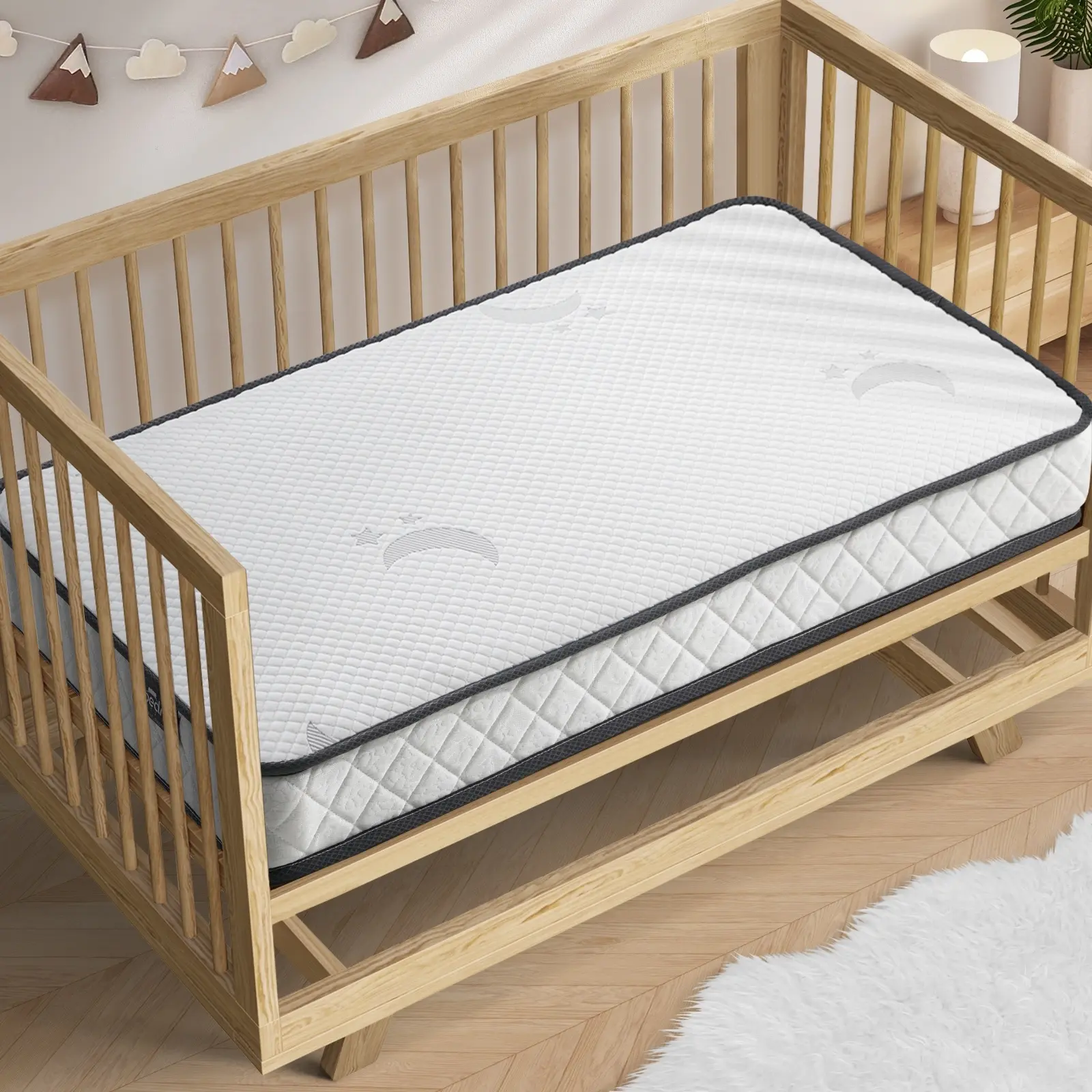 Bedra Baby Cot Mattress Reversible Toddler Bed Bonnel Spring Foam 13cm - Furniture