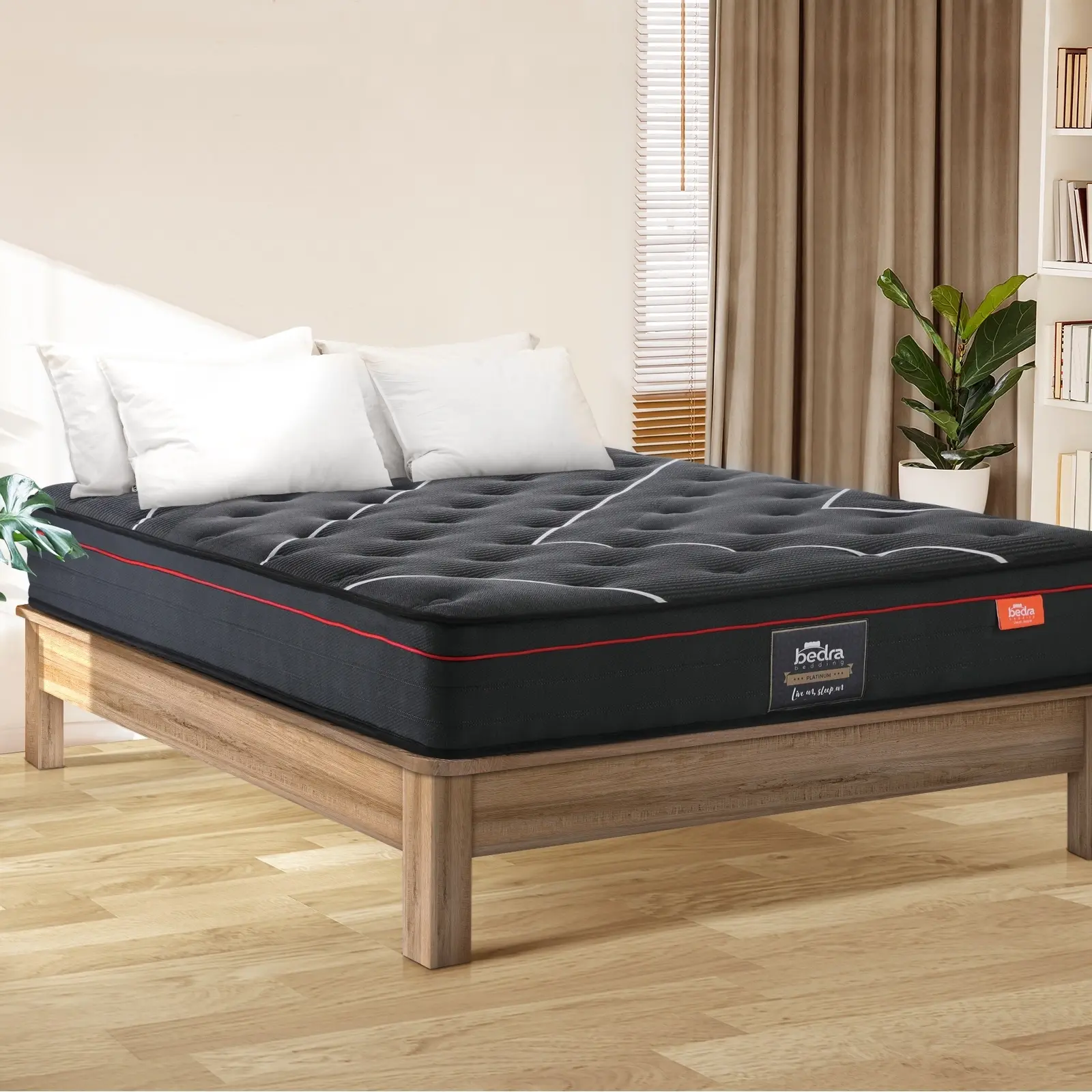 Bedra Queen Mattress Tight Top Bed Cool Gel Foam Pocket Spring 22cm Medium - Furniture