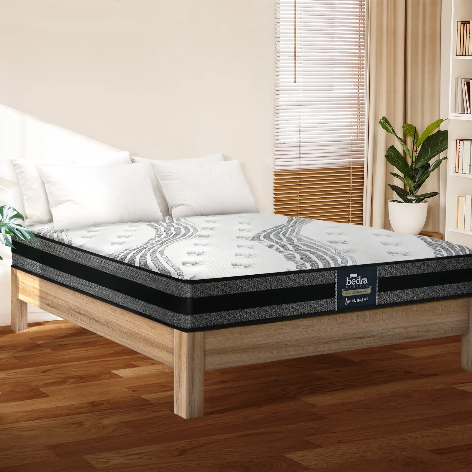 Bedra Queen Mattress Breathable Luxury Bed Bonnell Spring Foam Medium 18cm - Furniture