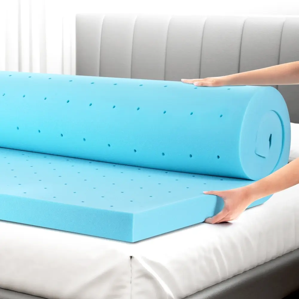 Giselle Bedding Memory Foam Mattress Topper Ventilated Cool Gel 8cm Queen - Furniture