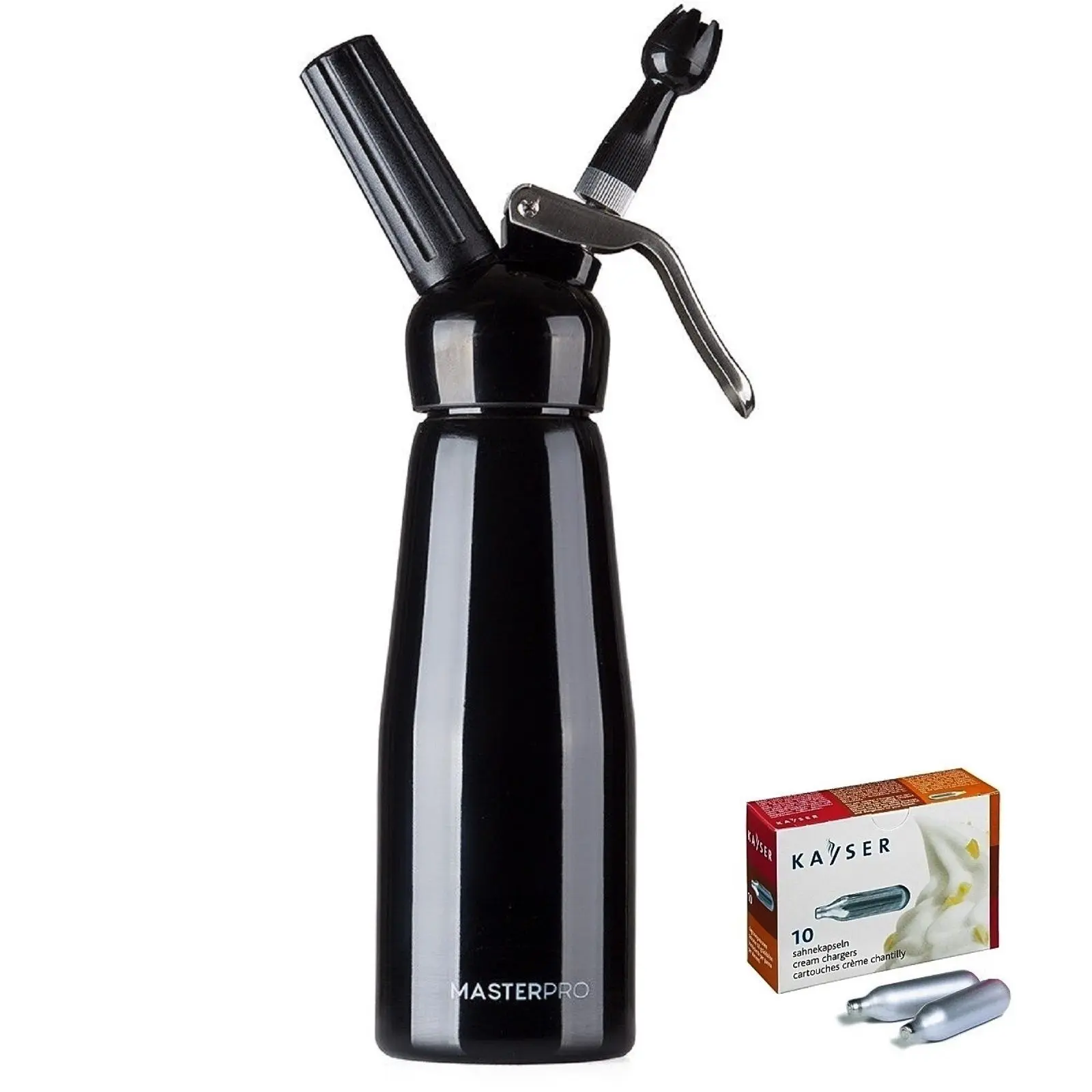MASTERPRO CREAM WHIPPER 500ML + 10 CHARGERS - Home & Garden