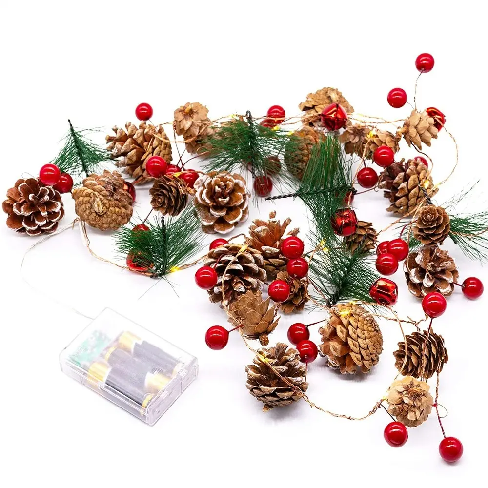 2 Pack 20LED Christmas String Lights with Red Berry, Bells and Pine Fairy String Lights - Home & Garden