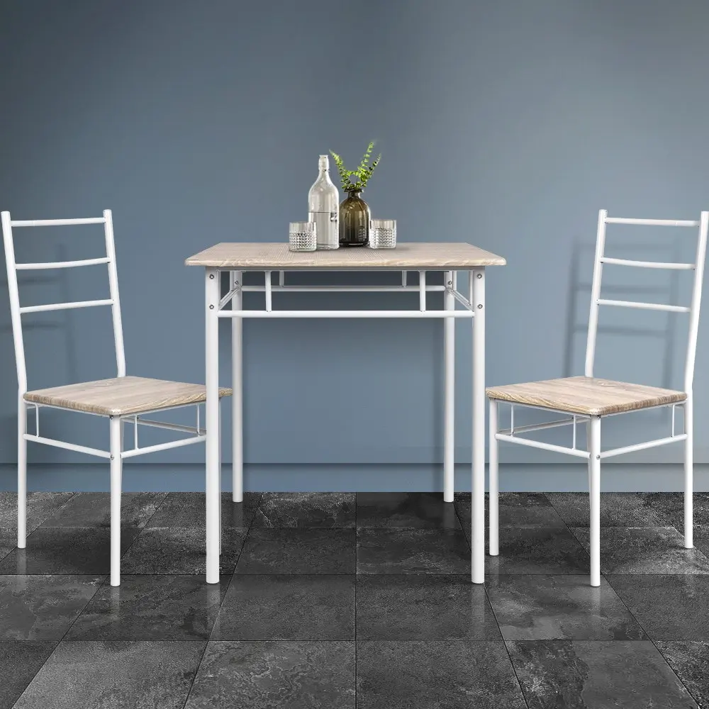 Artiss Dining Table And Chairs Set fo 3 Oak - Furniture
