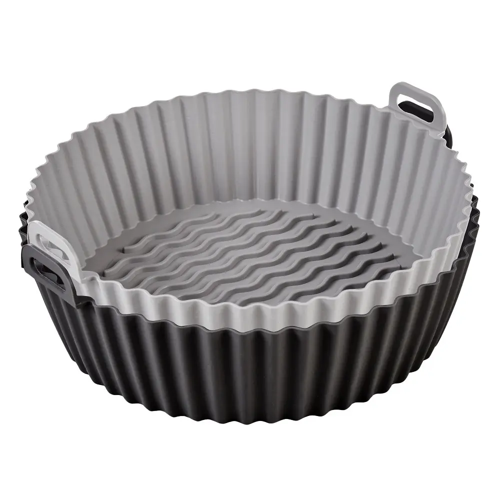 MASTERPRO REUSABLE SILICONE AIR FRYER INSERT 2 PC SET - ROUND