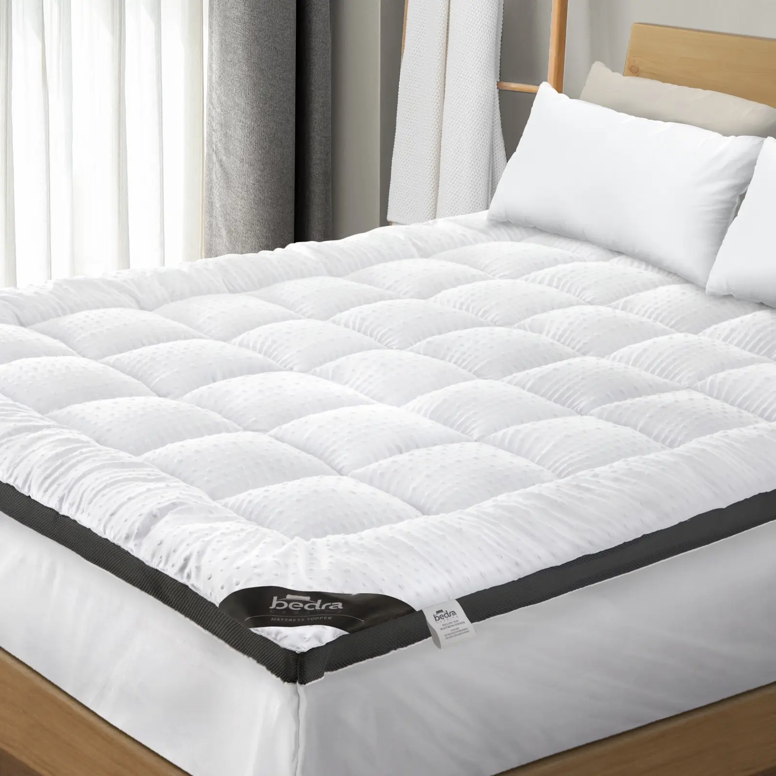 Bedra Mattress Topper Luxury Pillowtop Airflow Mesh Bed Protector Mat 5cm King - Furniture