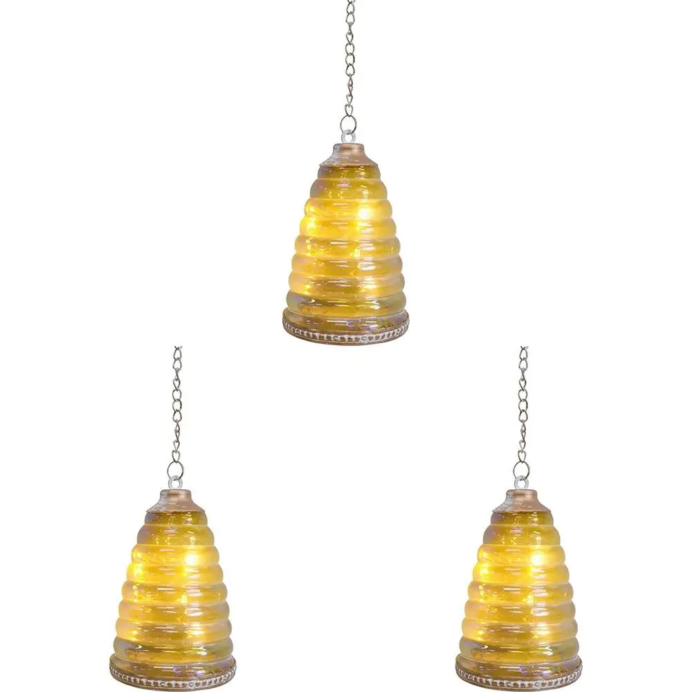 3x LVD Hanging LED Hive Decorative Lantern Lighting Display 12.5cm Home Decor - Home & Garden
