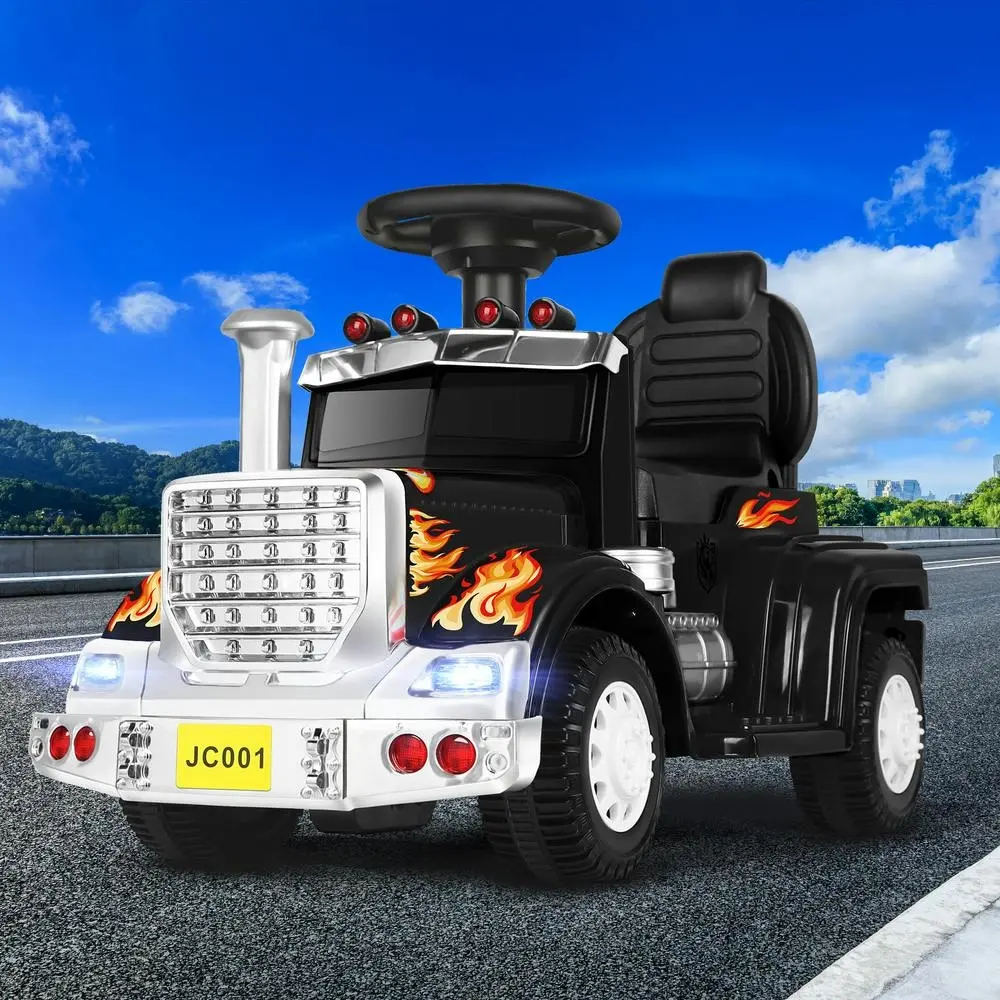Alfordson Ride On Car Kids Electric Toy Truck 25W Motor w/ LED Lights Black - Toys & Games