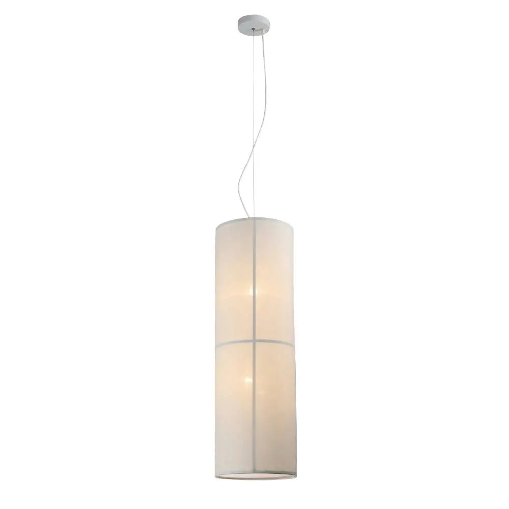 Matilda Modern Classic Linen Shade Pendant Lamp Light White - Home & Garden