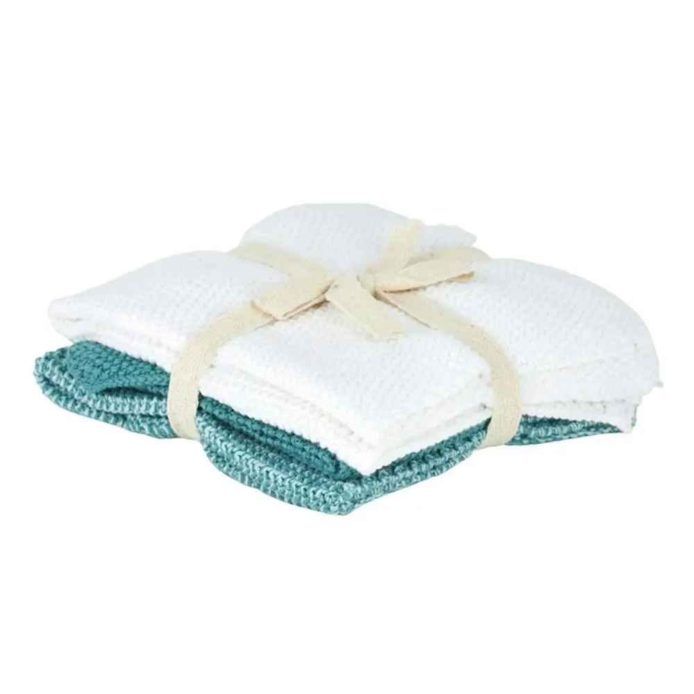 3pc Casa Regalo 100% Cotton Ultra Soft Bathe Cloths/Hand Towel Green/White - Home & Garden