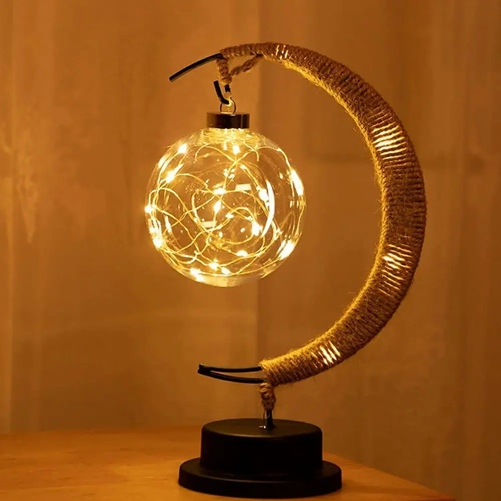 LED Moon Modeling Light Hanging Moon Night Light Crescent Light Home Decorations - Home & Garden