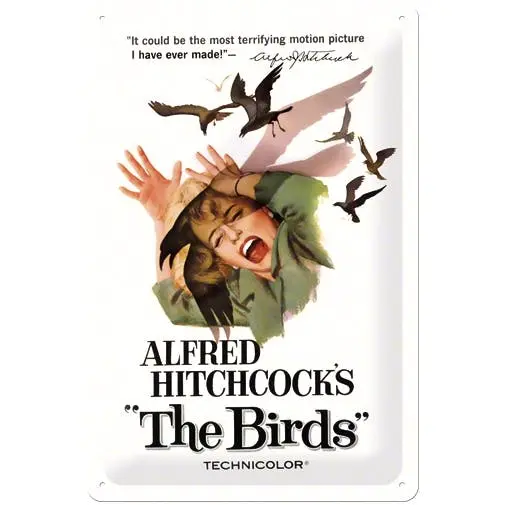Nostalgic Art 20x30cm Medium Metal Wall Hanging Sign Alfred Hitchcock Home Decor - Home & Garden