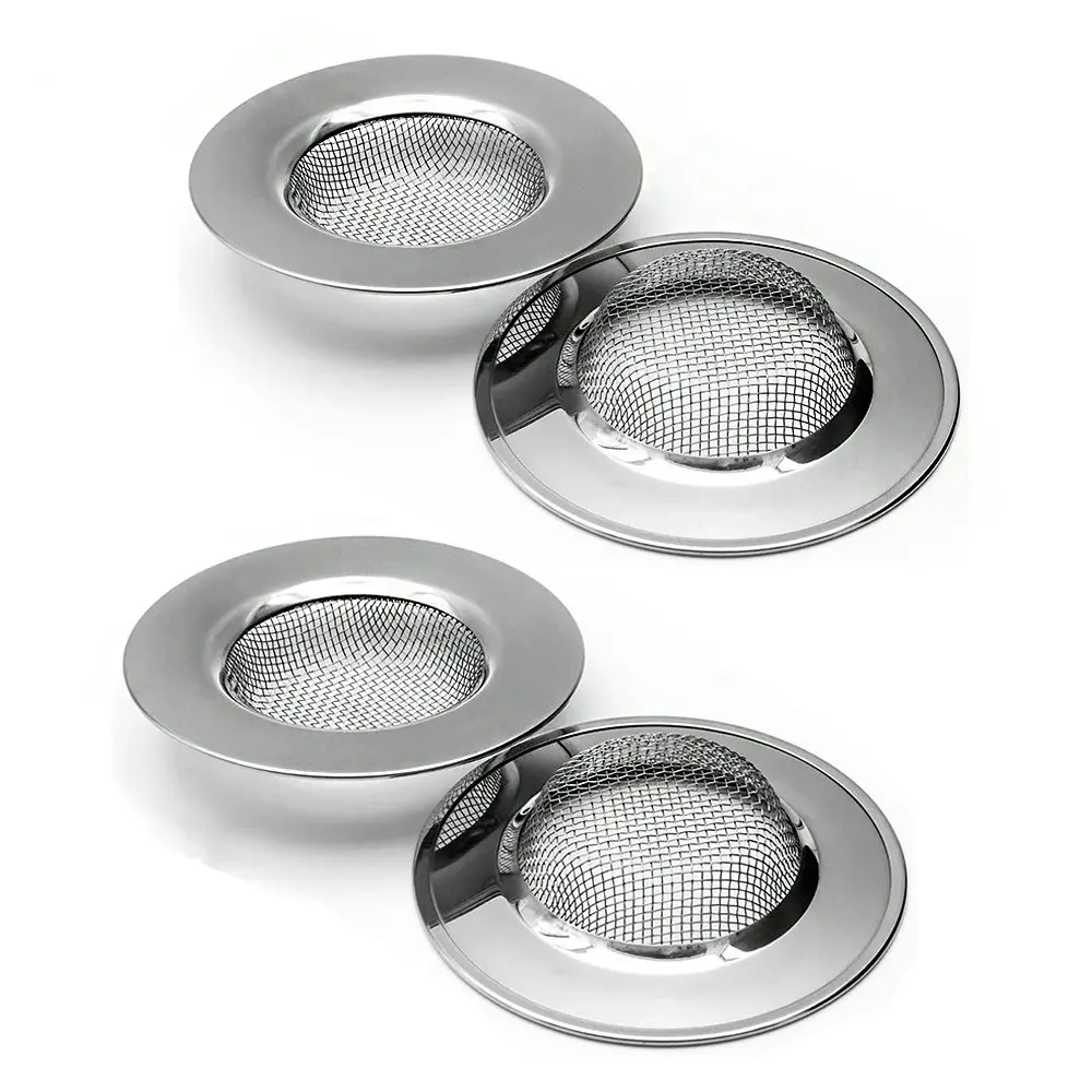 4 pack Sink Strainer for Shower, Plug Hole Hair Catcher - Bath or Kitchen Sinks